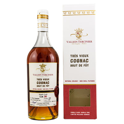 Vallein Tercinier, Lot 30, Single Cask, 1995, Cognac Petit Champagne, 40,6 % Vol., 700 ml Geschenkpackung