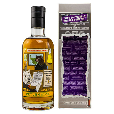 That Boutique-Y Whisky Company, Launceston, Single Malt Australien Whisky, Batch # 1, Aged 5 Years, 62,6 % Vol., 500 ml Geschenkpackung