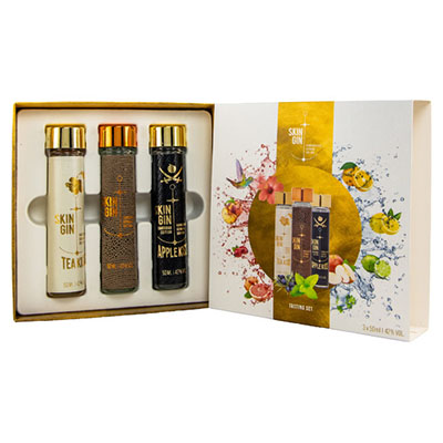 Skin Gin, Gin Tasting Set, 42 % Vol., 150 ml Geschenkpackung